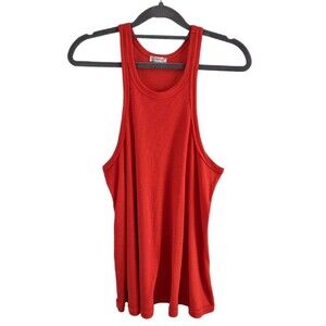 Intimately Free People Orange Ribbed Tank Top Womens Small Basic Sleeveles Shirt